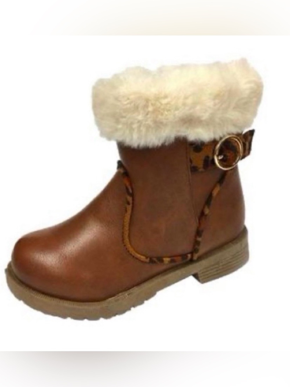 Rampage Fur Cuff Leopard Trim Boots